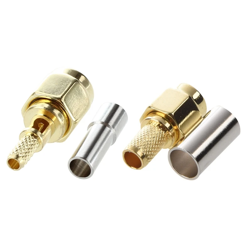 OPQ-5 x SMA Мужской прямой прижим RG174 RG188 RG316 LMR100 коаксиальный РЧ-разъем и 5 шт. SMA Штекер РЧ коаксиальный разъем обжимной для