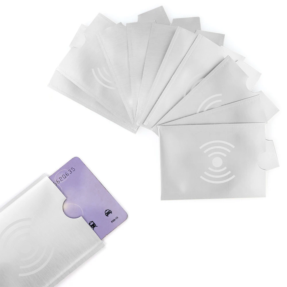 

5Pcs Anti Rfid Blocking Reader Lock Bank Card Holder ID Bank Card Case Rfid Protection Metal Credit Card Holder Aluminium