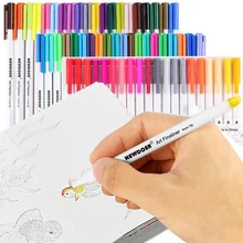 Хорошее Caliart Fineliner ручки 60 Цвета Fine Line Рисунок Pen Set, 0.38 мм тонкий момент маркеры для планировщик Рисование дать книжка-раскраска