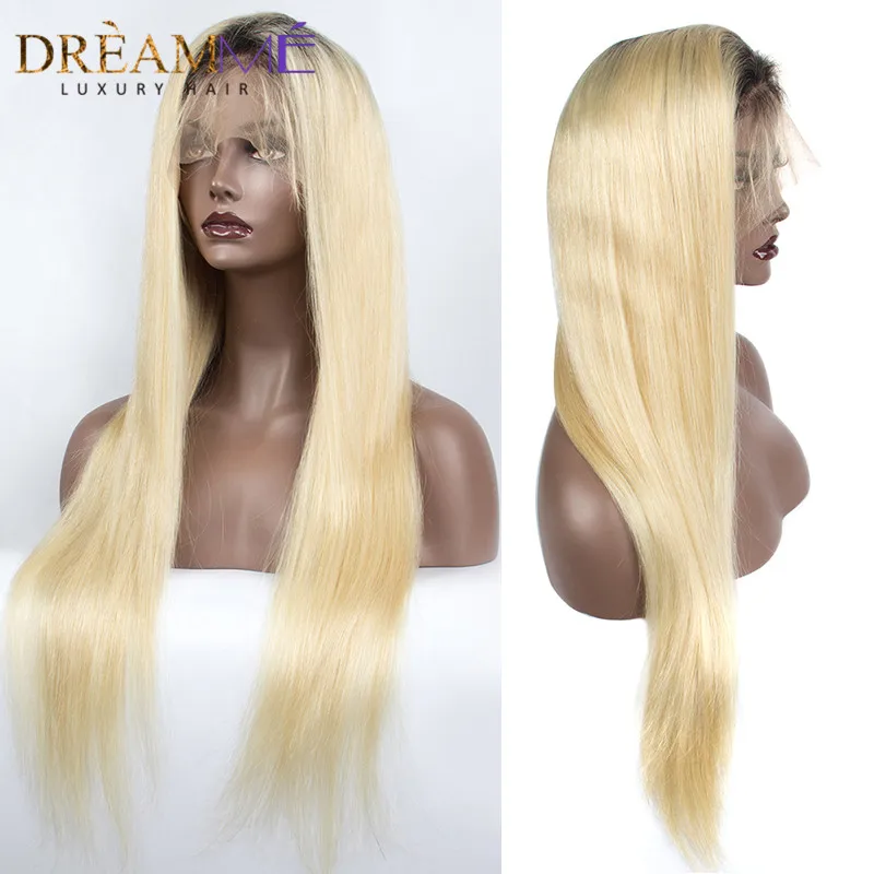 1B 613 блонд Омбре цвет Remy бразильский прямой парик длинные предварительно выщипанные Glueless кружевные передние человеческие волосы парики для черных женщин 13x4