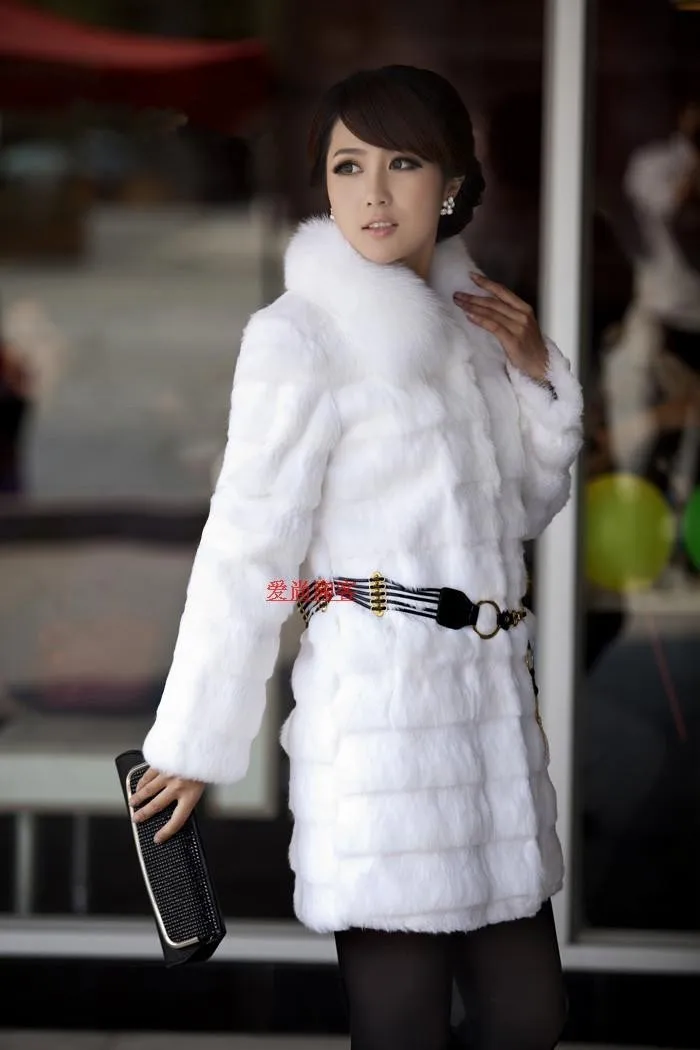 Роскошное пальто из искусственного меха большого размера, плотное Женское пальто из искусственного кроличьего меха, модная верхняя одежда с воротником из искусственного лисьего меха, женская одежда