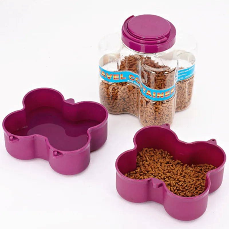 Bajila Outdoor Portable Airtight Pet Food Barrel Storage Pet Bowl