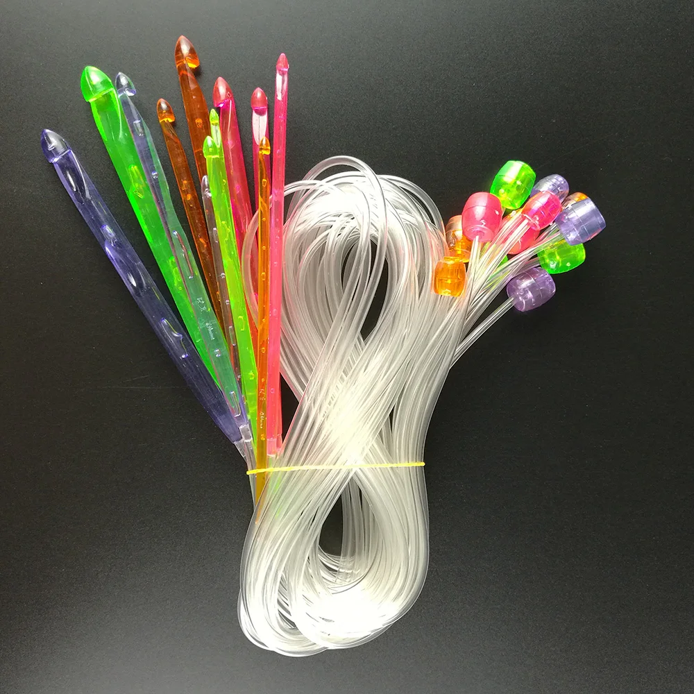 New 12pcs 48&quot Flexible Plastic Afghan Tunisian Crochet Hooks Weave Needles | Дом и сад