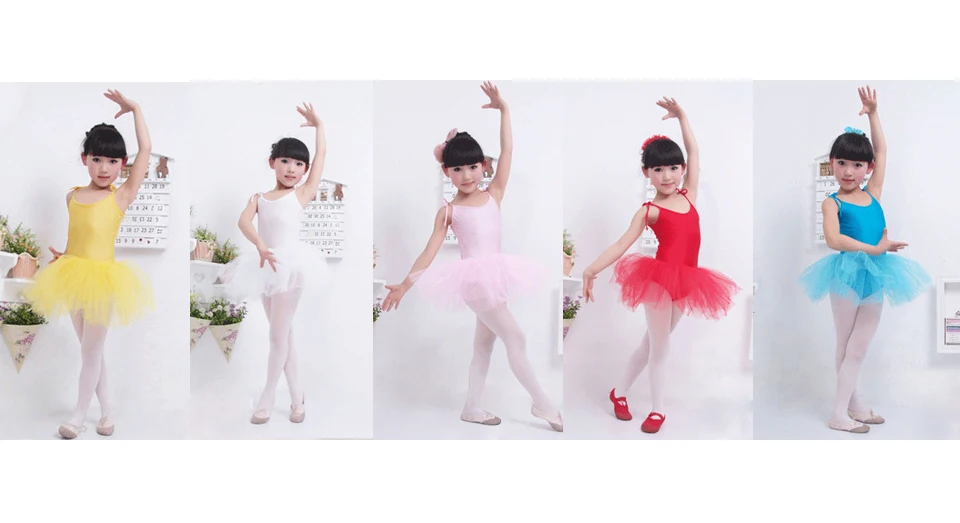2018 Cute Ballet Tutu Dress For Children Girls Dancing Clothes Gymnastic Dress Leotards Costumes Sling Spandex Polyester 128 model
