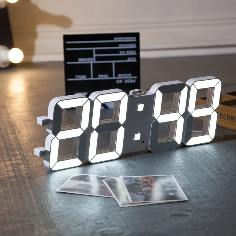 Cl007 3d Reloj De Pared Electronico Led Tiempo De Visualizacion De