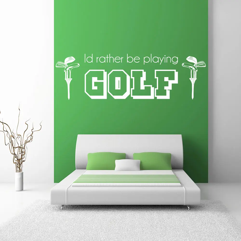 Id Rather Be Playing Golf Sports Quotes Wall Sticker Home Art Decals