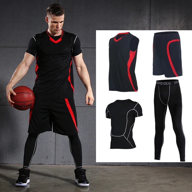 Men's Basketball Jersey Sets Quick Dry Shirts Basketball Shorts