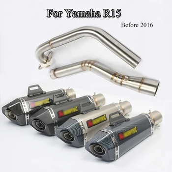 

For Yamaha YZF R15 Motorcycle Exhaust System 51mm Muffler Tail Pipe +Front Link Pipe Moto Escape Exhaust Modified Before 2016