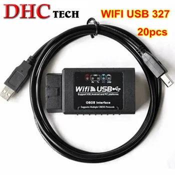 

20pcs/lot Wifi USB ELM327 Scanner Wi-Fi ELM 327 OBDII Car Diagnostic Interface Scanner Works With All OBD-II Protocol