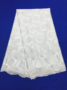 

White African Lace Fabric 2018 Gratis Verzending Nigerian Lace Fabrics 100% Cotton Swiss Voile Lace Wedding In Cord 5yards