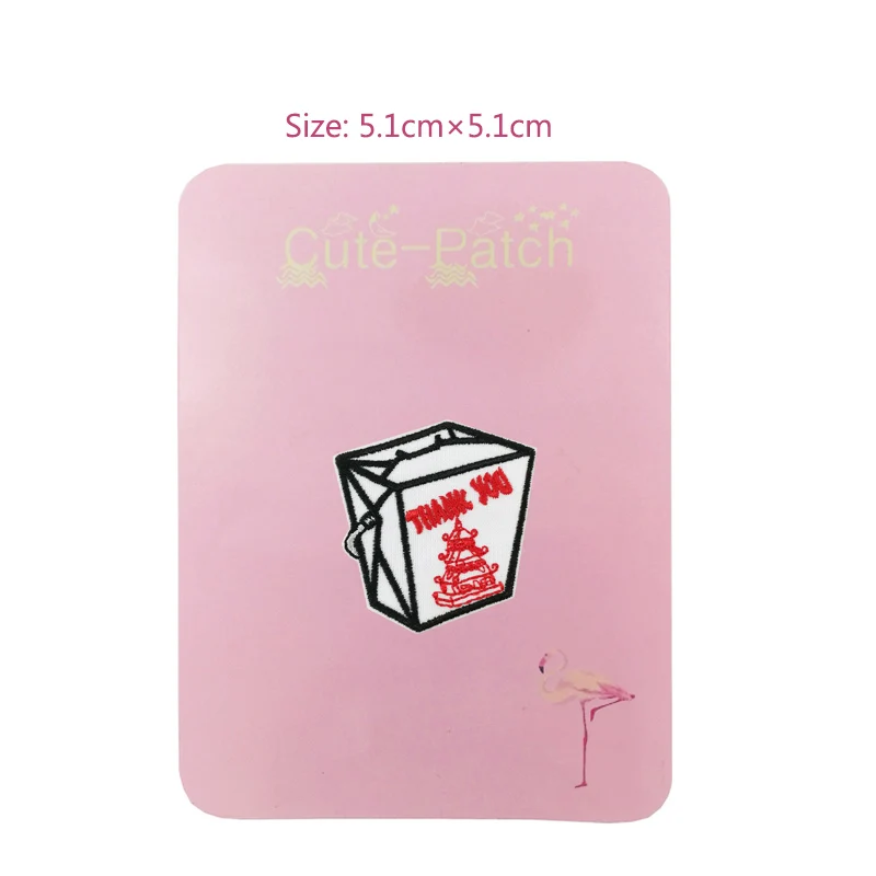 

Chinese Food Take-Out Take out Patch Fried Rice Box Oriental Restaurant Iron-On Applique patches for clothes sewing accessories
