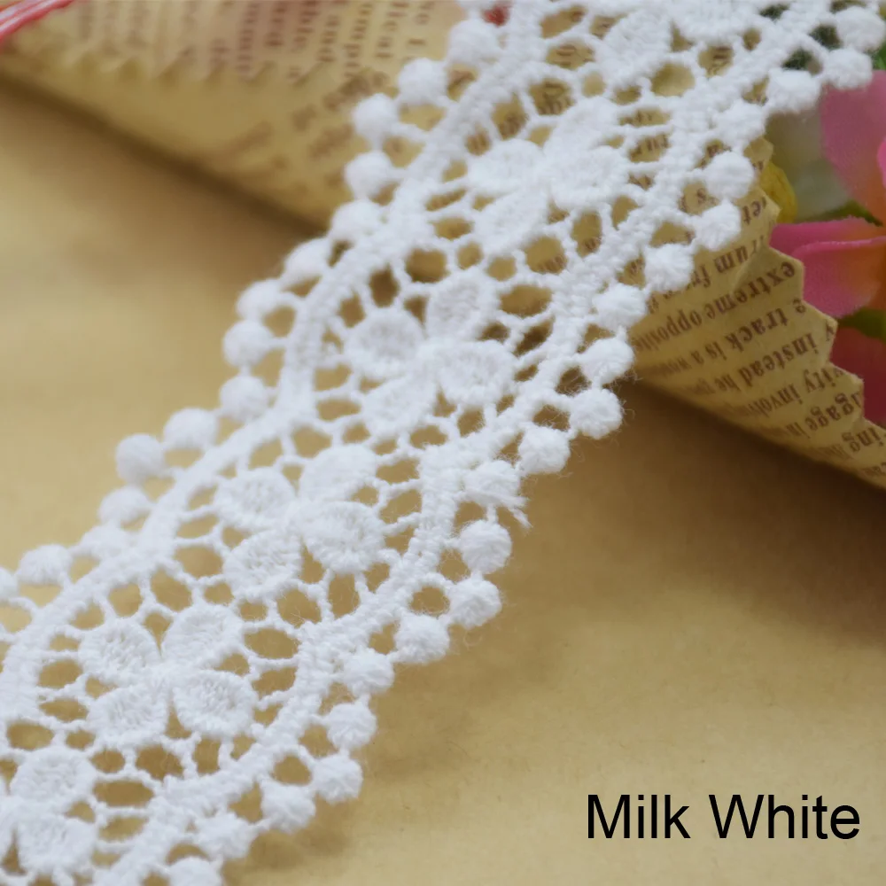3,8 см белый хлопок вышитые Кружева гипюровые ленты отделка Ткань DIY принадлежности для шитья товары африканская французская Кружевная аппликация#3548