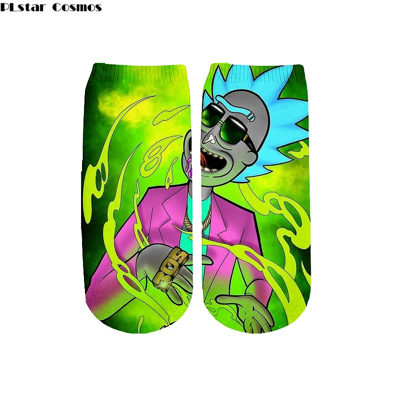 Мужские/wo мужские носки до щиколотки с 3D принтом аниме Веном с Риком и Морти цветные колготки, плотные модные короткие носки унисекс, Новое поступление