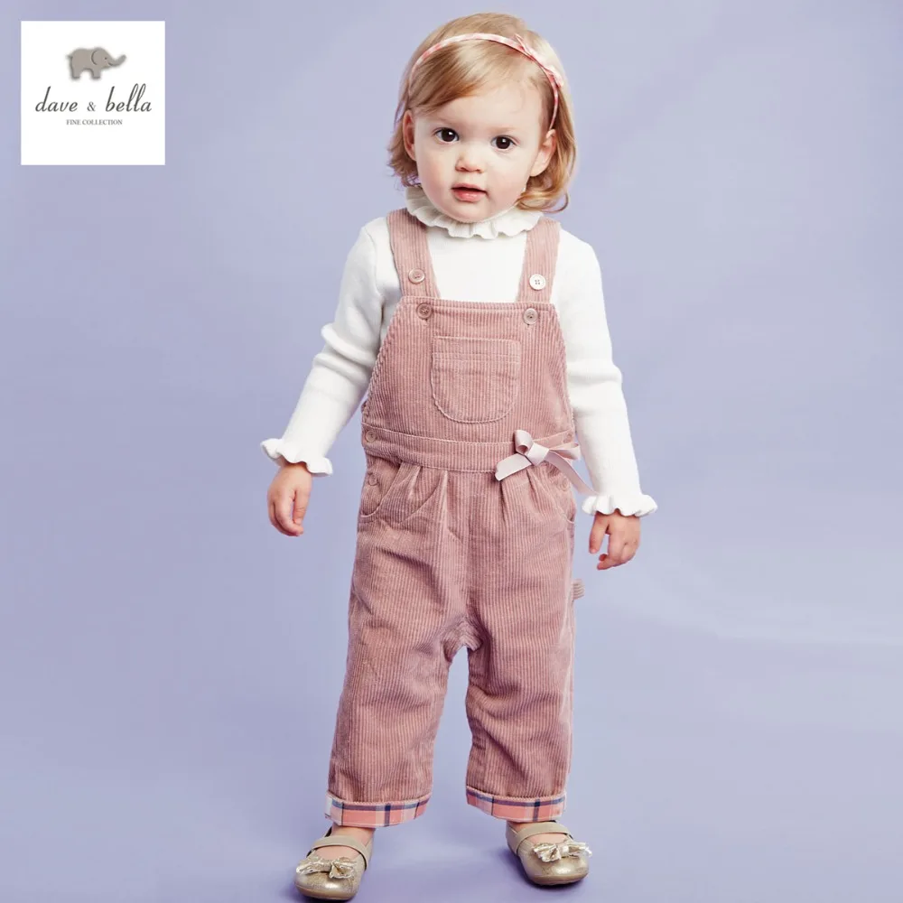 DB2346G dave bella autumn baby girl overalls children overalls girl