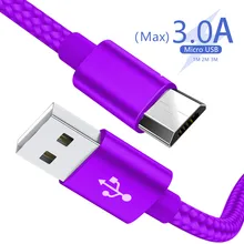 Micro USB кабель 1 м 2 м 3 м Быстрая зарядка microusb 3,0 A быстрое зарядное устройство Шнур для xiaomi samsung nokia android tablet кабель для мобильного телефона