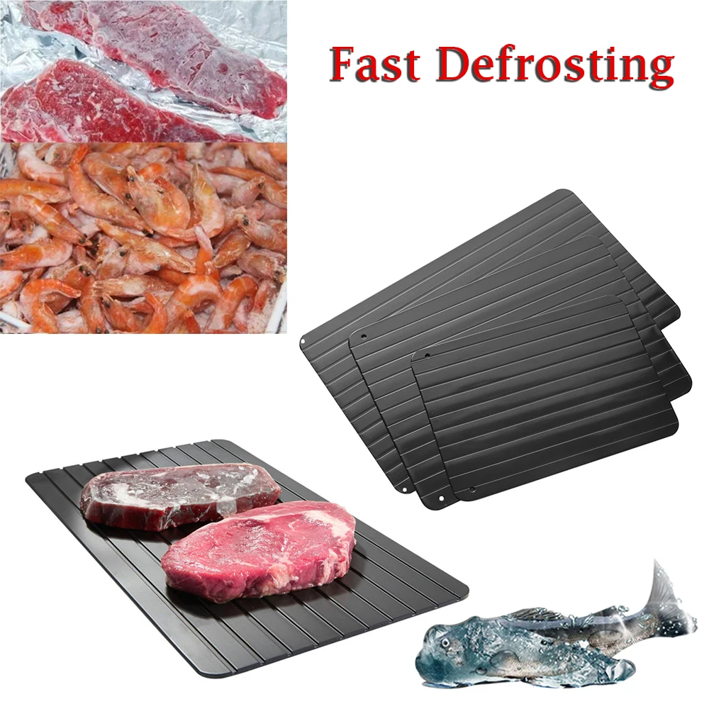 2018 New Hot Sell Magic Metal Plate Defrosting Tray Safe Fast Thawing Frozen Meat Defrost Kitchen Tool