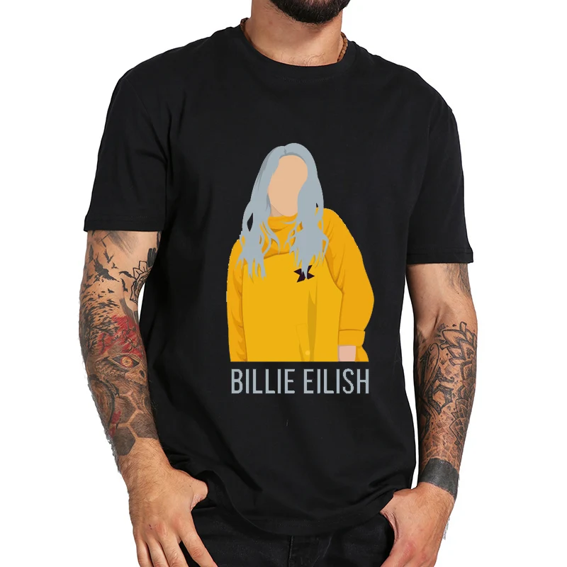 

Billie Eilish Music Punk Style T Shirt Men Black Cotton Crewneck Short Sleeve Funny T-Shirts New Couple Clothes Unisex Camisetas