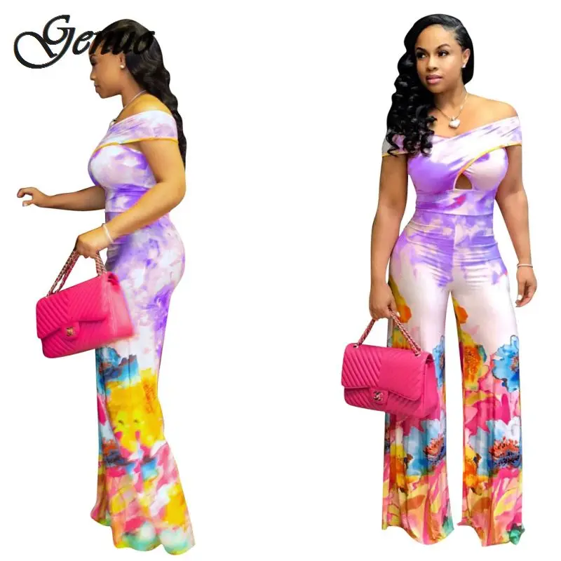 Summer Sexy Off The Shoulder Floral Print Jumpsuit Long Pants Women Elegant Boho Wide Leg Jumpsuits Rompers Female Overalls 2019 Summer Sexy Off The Shoulder Floral Print Jumpsuit Long Pants Women Elegant Boho Wide Leg Jumpsuits Rompers Female Overalls 2019