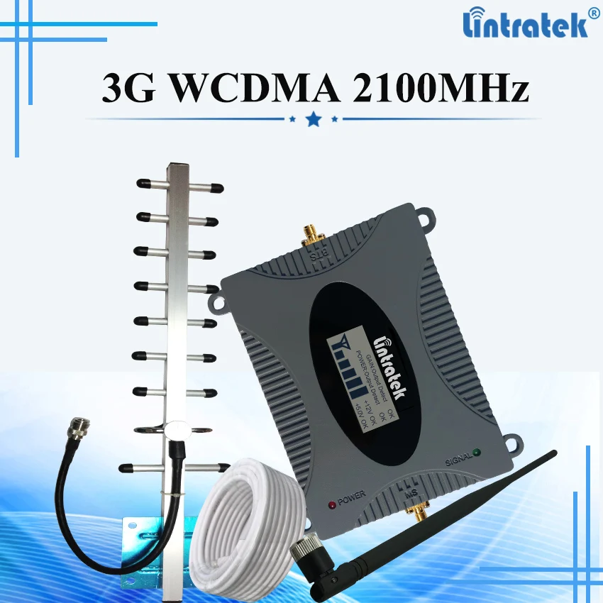 

Lintratek Powerful 3G WCDMA 2100mhz Mobile Phone Signal Booster LCD Display UMTS 2100 Cellular Repeater Amplifier Band 1 Set s8
