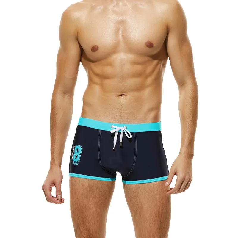

Seobean Brand Men Swimwear Swimsuits Low Waist Man Swim Suits Beach Surf Board Trunks Swimming Boxers Shorts Zwembroek Man