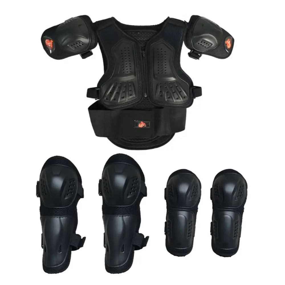 Kids Motorcycle Bike Armor for Dirt Bike Chest Spine Protector Elbow Knee Pads 