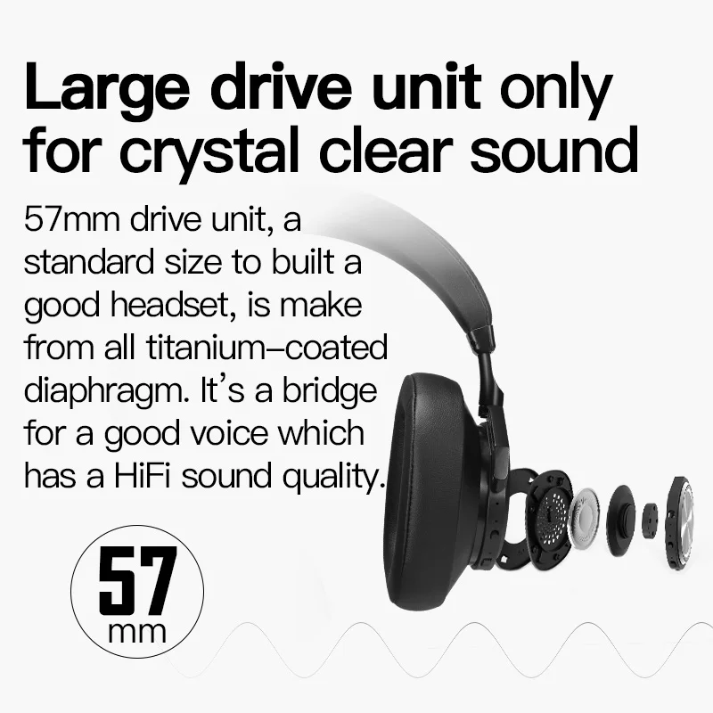 Bluetooth гарнитура Bluedio T7 Беспроводная с активным шумоподавлением и функцией