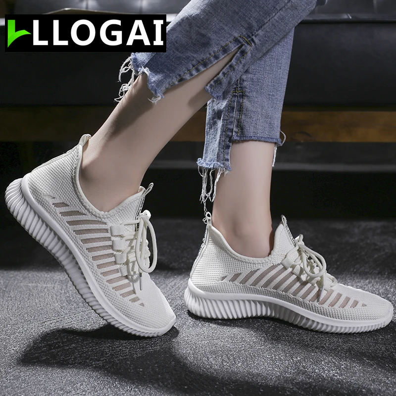 

2019 Comfortable Rubber Flat Shoes Women Casual Shoes Round Toe Flats Breathable Mesh Ladies Shoes Spring and Autumn Women Shoes