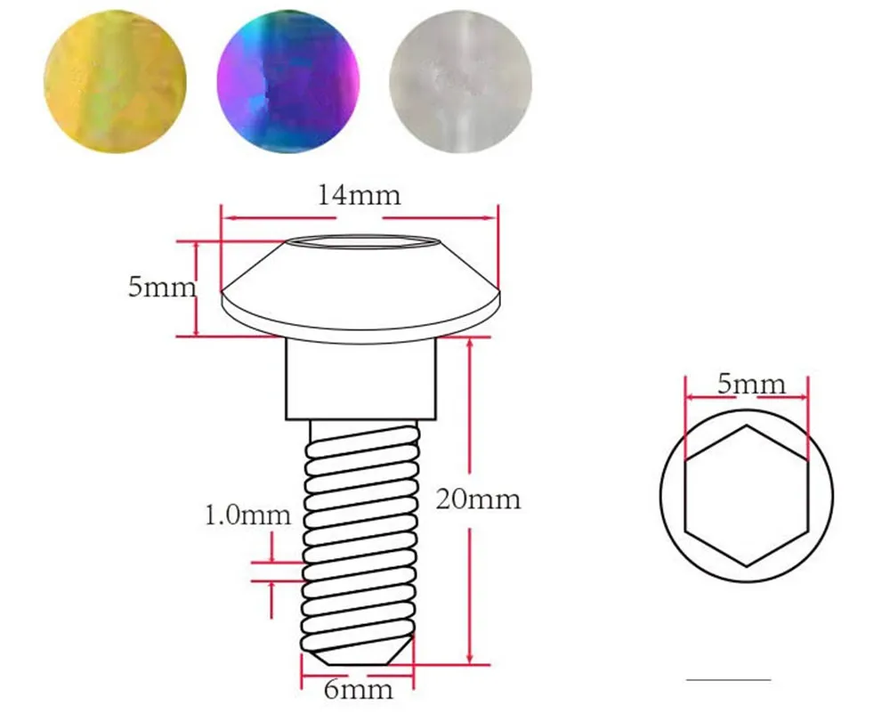 M6x20mm DIY Титан шаг болты для Yamaha тормоз конической шар шестигранный ключ головка суппорт дисковые тормоза с шестигранной Ti винты Ti Застежка