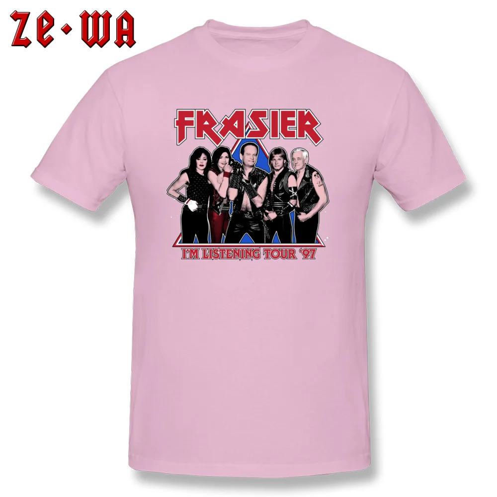 Printed Normal Fashionable Short Sleeve Autumn Tops T Shirt Coupons Crewneck Cotton Fabric Tee-Shirt Men T-Shirt FRASIER - IM LISTENING TOUR 97 -5180 pink