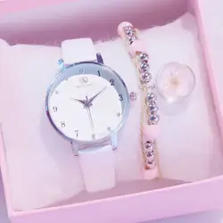Модные женские часы роскошное платье кварцевые часы Ulzzang Популярные брендовые наручные часы с кожаным ремешком