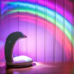 Милые Радуга Дельфин светодиодный светильник перезаряжаеый ночник с разъемом USB свет проектора романтическую атмосферу домашний декор