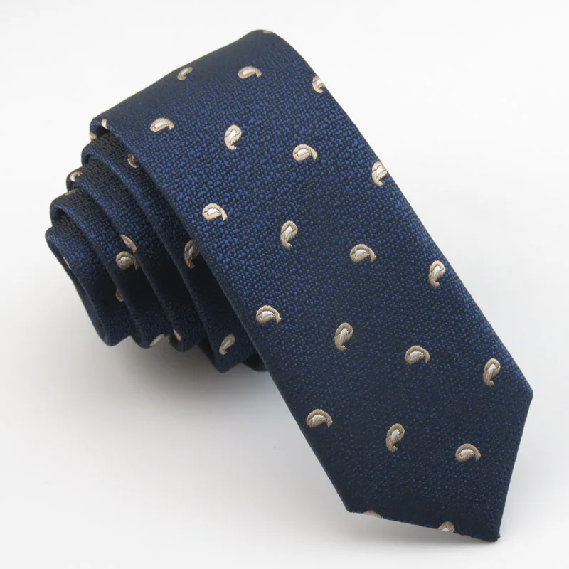 Модный бутик, узкий темно-синий галстук, цветы кешью и маленький клетчатый узор, корейский мужской и женский галстук