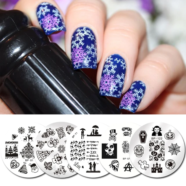 Born Pretty 5pcs Nail Stamping Plate Set Valentine Halloween Born Pretty 5pcs Nail Stamping Plate Set Valentine Halloween
