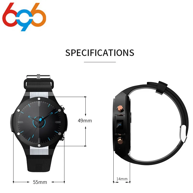 

696 H2 3G GPS men Smart Watch 1.3 inch Android 4.4 support 2G/3G SIM card waterproof Heart rate Sleeping Monitor smartwatch