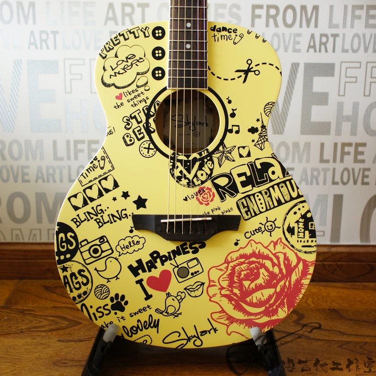 guitars yellow 40 inch high quality Acoustic Guitar guitarra Musical