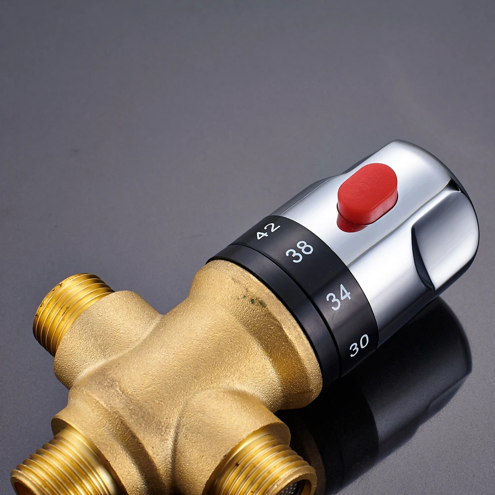 Brass Thermostatic Mixer Valve Thermostatic Cartridge Chrome Temperature Control Shower Mixer Valve Constant Temperature thermostatic mixing valve