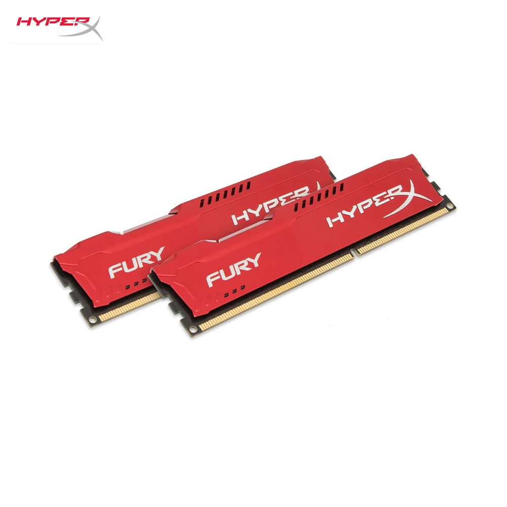 

HyperX HX316C10FRK2/8 FURY Series 8 GB (2 x 4 GB) DDR3 1600 MHz CL10 DIMM Memory Module Kit Rojo RAMs