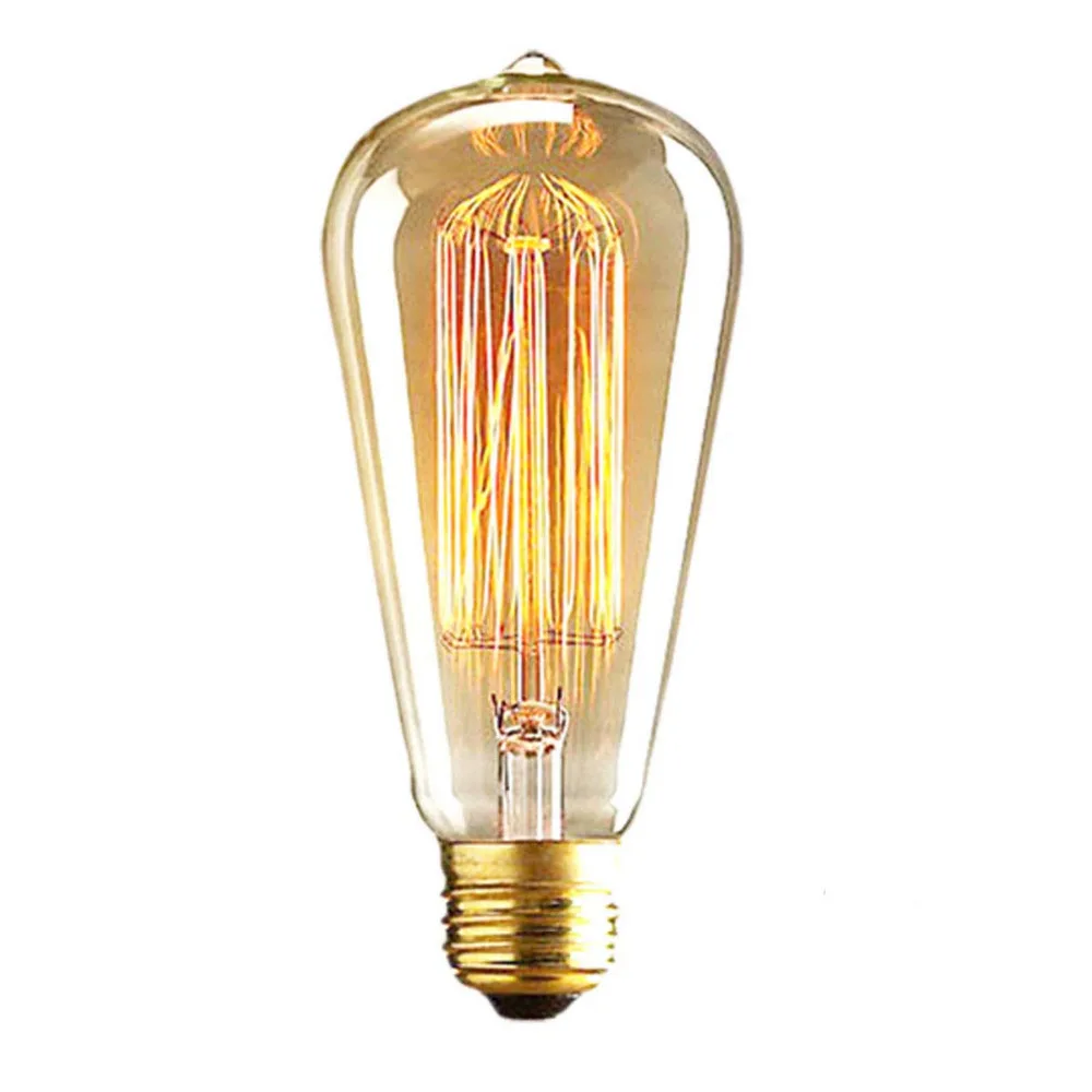 2/6 шт 40/60 Вт Винтаж лампочки Вольфрам нити накаливания E27 Edison слезы