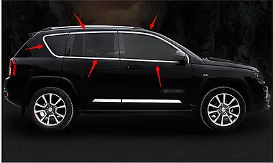 

Steel window full Complete Around cover Trim 10pcs for JEEP COMPASS 2011-2015