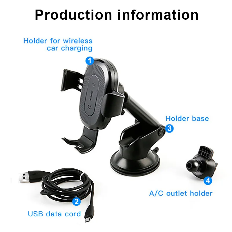 Baseus 2 in1 Qi Wireless Car Charger for iPhone XS Max Samsung S8 Quick Wireless Charging Charger Car Mount Mobile Phone Holder Baseus 2 in1 Qi Wireless Car Charger for iPhone XS Max Samsung S8 Quick Wireless Charging Charger Car Mount Mobile Phone Holder