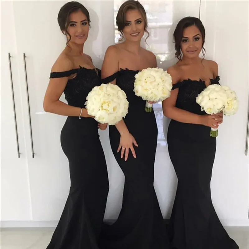 beautiful black bridesmaid dresses