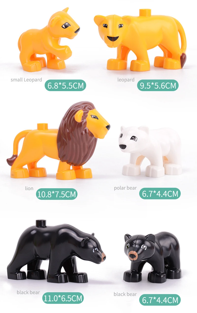 DIY Large Size dinosaur Animal Series Building Blocks Sets Farm Animal Bricks Compatible with Duploe Toys  for children Kid Gift (8)