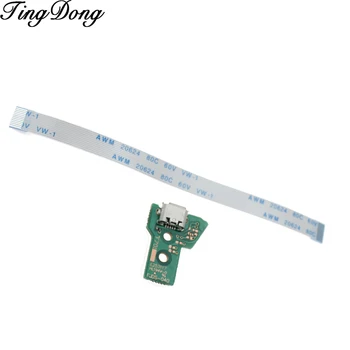 

TingDong for Dualshock 4 PS4 Pro Slim Controller Charging Socket Port Circuit Board JDS040 with 12 Pin Power Flex Cable