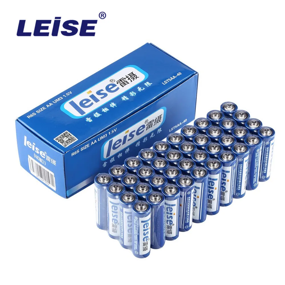 

LEISE 40pcs/lot UM3 1.5V AA R6S Battery Durable Safe Strong Reliable Stable Explosion-proof Environment Friendly No Mercury