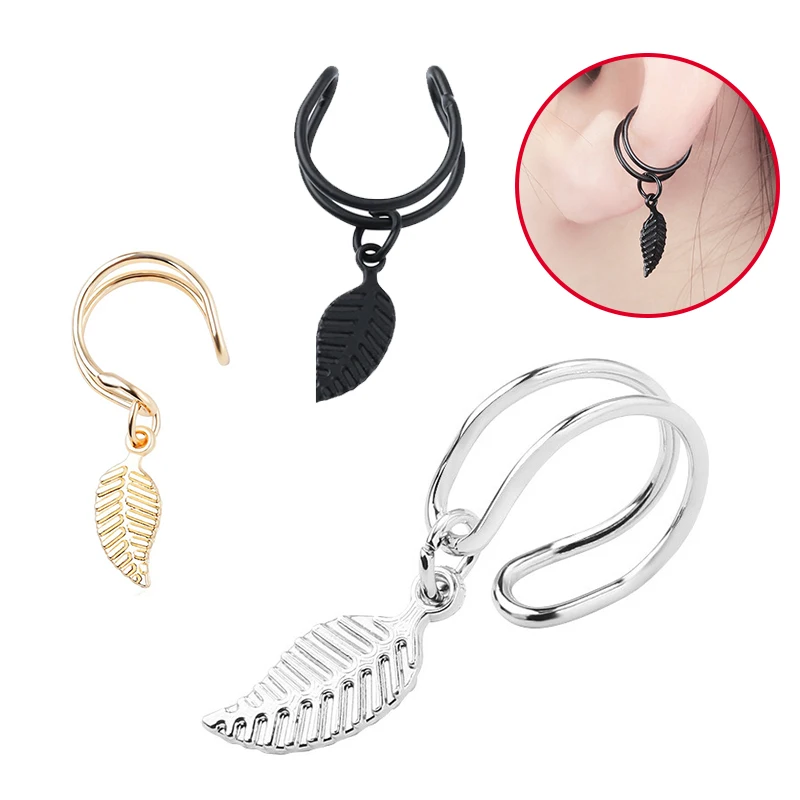 

1 Pcs Punk Rock Geometric U Shape Leaves Ear Cuff Wrap Earrings No Piercing Clip on Earrings Cartilage Clip Jewelry For Women