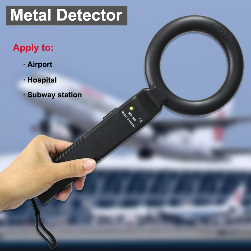 

Handheld High Sensitivity round metal detector for airport subway hospital Scanner Electric Finder Treasure Hunter