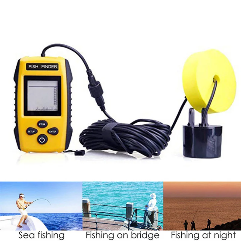 Fish Finder Handheld Fishfinder Fishing Camera Wired Sonar Fish Sensor Transducer Deeper