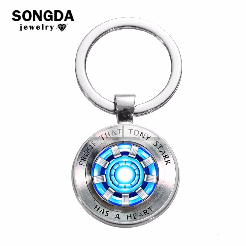 

SONGDA 2019 New Design Iron Man Heart Tony Stark Keychain Marvel The Avengers 4 Endgame Quantum Realm Theme Keyring Toys Llavero