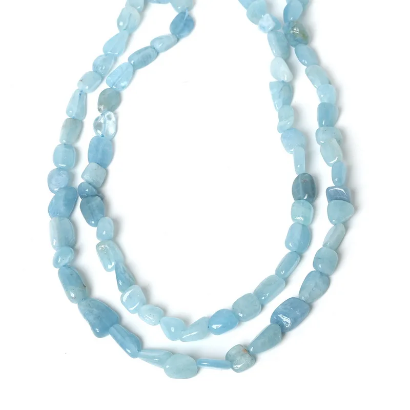 8-15mm 38cm/str Approx 35pcs Natural Sea Blue Treasure Stone Beads Chips Beads For Jewelry Making Necklace Bracelet DIY
