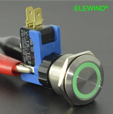 

ELEWIND 22mm 15A LARGE current Metal push button switch with light(PM221-Q-11E/S, UL approval )